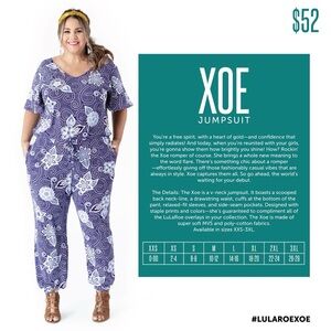LuLaRoe Xoe Swirl Print Jumpsuit in Green and Cream (Zoe jumpsuit)